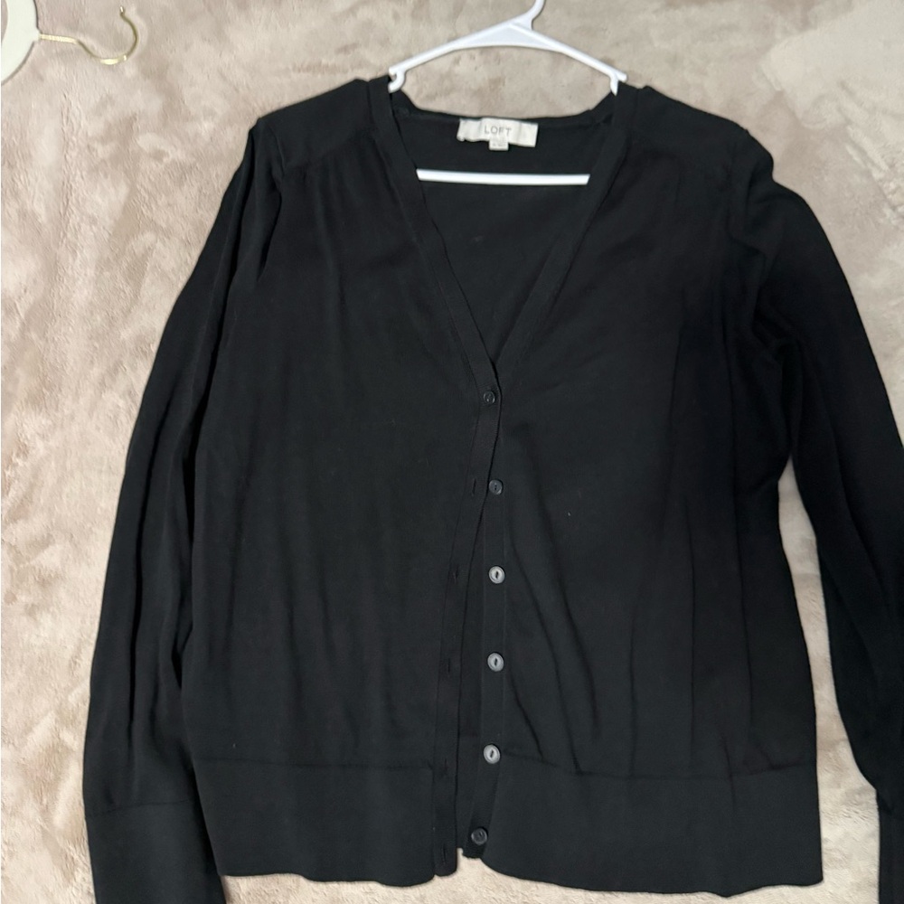 LOFT Classic Black Cardigan Sweater